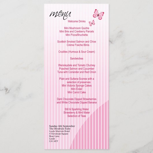 "Cupcake Heaven" - Chic Pastry Dessert Menu (Achterkant)