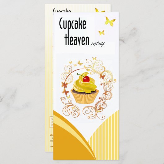 "Cupcake Heaven" - Menu Chic Pastry Dessert (Voorkant / Achterkant)