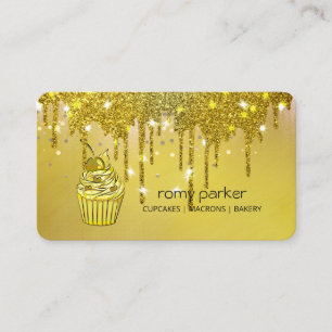 Cupcake Home Bakery Pastry Gold Driving Visitekaartje