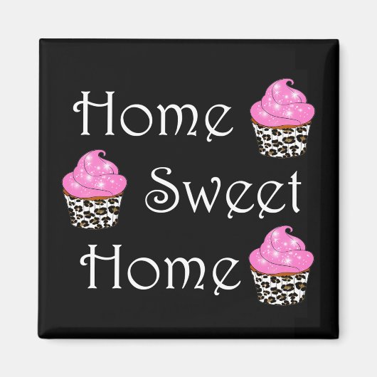 Cupcake "Home Sweet Home" Magneet (Voorkant)