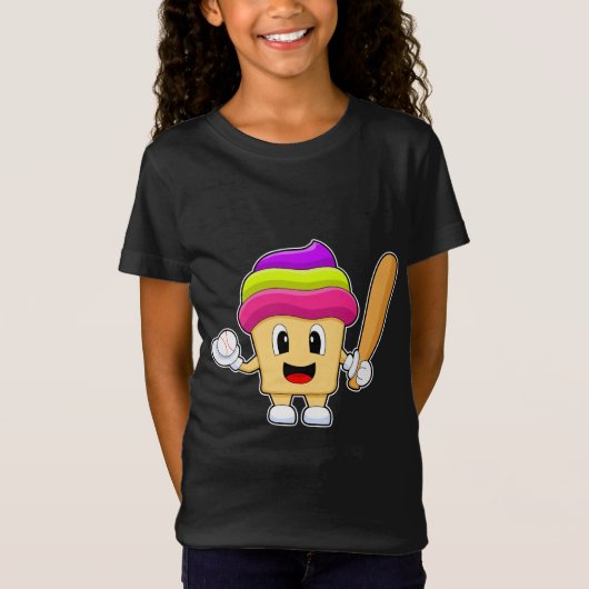 Cupcake Honkbal Bat T-shirt (Voorkant)