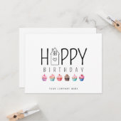 Cupcake House Real Estate Gelukkige Verjaardag Kaart (Voorkant / Achterkant in situ)