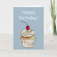Cupcake illustratie | Gelukkige verjaardag
