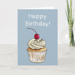 Cupcake illustratie Gelukkige verjaardag Kaart