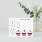 Cupcake Invitation d'anniversaire (Debout devant)