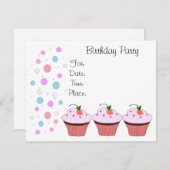 Cupcake Invitation d'anniversaire (Devant / Derrière)