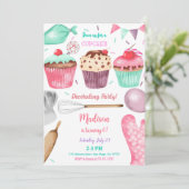 Cupcake Invitation d'anniversaire (Debout devant)