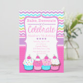 Cupcake Invitation d'anniversaire (Debout devant)