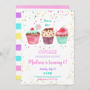 Cupcake Invitation d'anniversaire