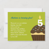 Cupcake Invitation d'anniversaire - Lime (Devant)