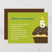 Cupcake Invitation d'anniversaire - Lime (Devant / Derrière)