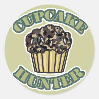 Cupcake Jager Ronde Sticker