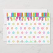 Cupcake joli et coloré Invitation d'anniversaire [ (Dos)