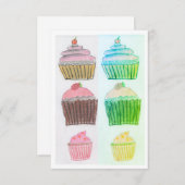 Cupcake-kaart Bedankkaart (Voorkant / Achterkant)