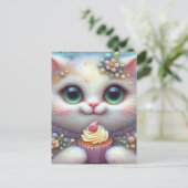 Cupcake Kat Briefkaart (Staand voorkant)