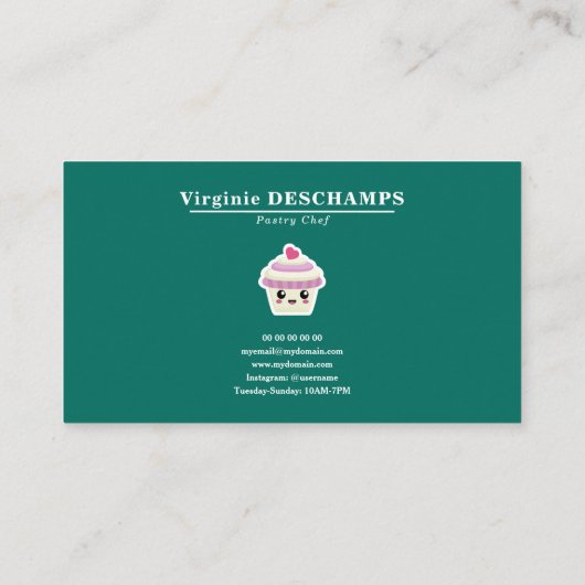Cupcake Kawaii Loyalty Kaart Visitekaartje (Achterkant)