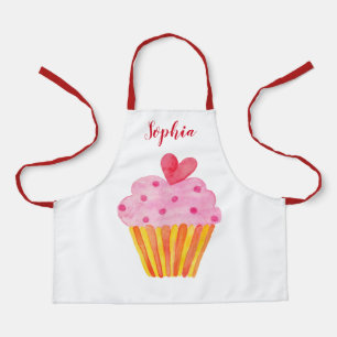 Cupcake Kids NOM tablier de cuisson aquarelle rétr