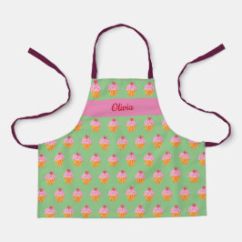 Cupcake Kinder BENAMING BROKEN Apron waterverf ret Schort