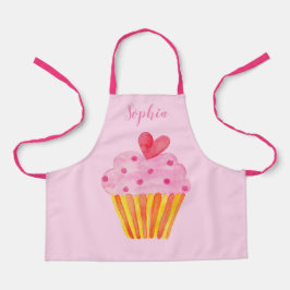 Cupcake Kinder BENAMING BROKEN Apron waterverf ret Schort