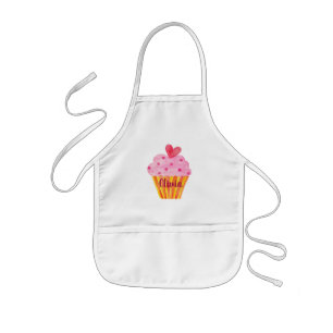 Cupcake Kinder NAAM bakpron waterverf vintage Schort