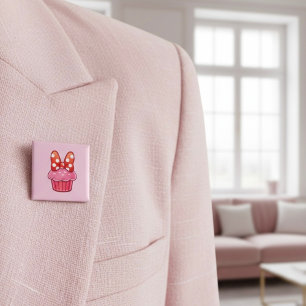 Cupcake Knop Vierkante Button 5,1 Cm
