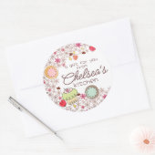 Cupcake koekje bloem bakken bakkerij zelfgemaakt d ronde sticker (Envelop)