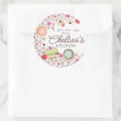 Cupcake koekje bloem bakken bakkerij zelfgemaakt d ronde sticker (Tas)