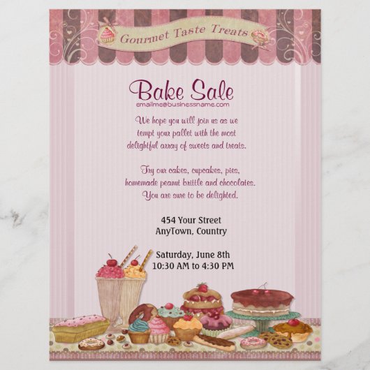 Cupcake, koekjes en smaakbake-reclamebrochure flyer (Voorkant)