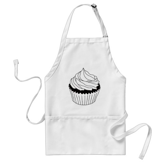 cupcake krabbels standaard schort (Voorkant)