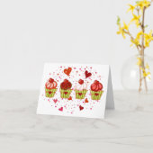 Cupcake Liefde Kaart (Gele Bloem)