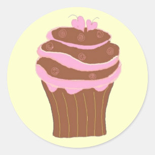Cupcake Liefde Ronde Sticker