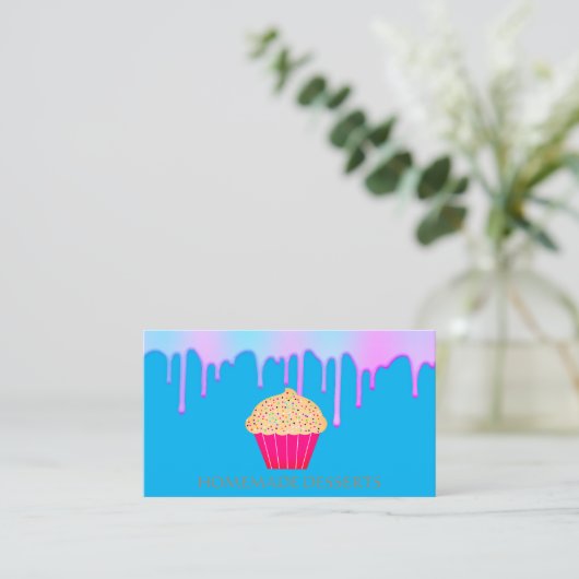 Cupcake Logo boulangerie Chef, Carte de visite mig (Debout devant)