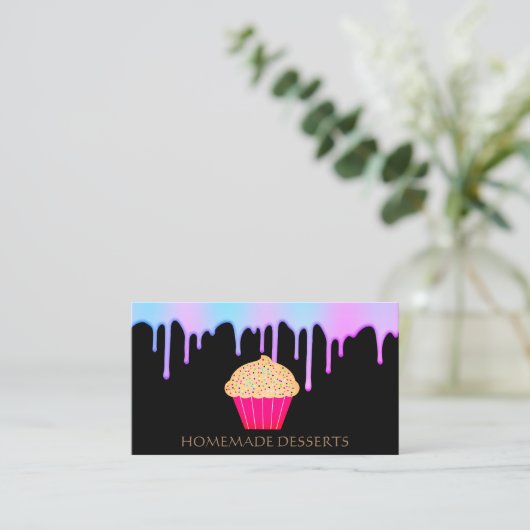 Cupcake Logo boulangerie Chef, Carte de visite mig (Debout devant)