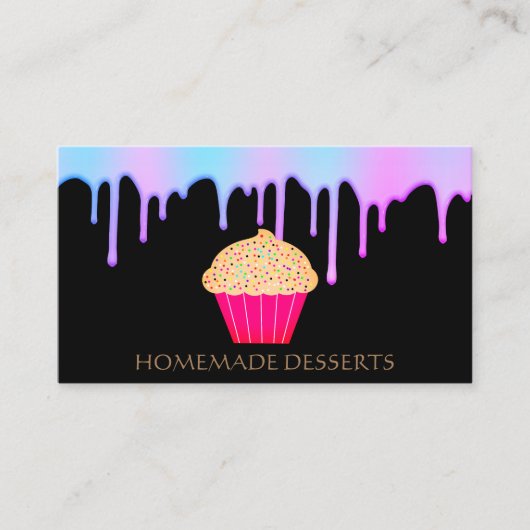 Cupcake Logo boulangerie Chef, Carte de visite mig (Devant)