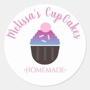 Cupcake Logo Sprinkles Homemade Bakery Ronde Sticker