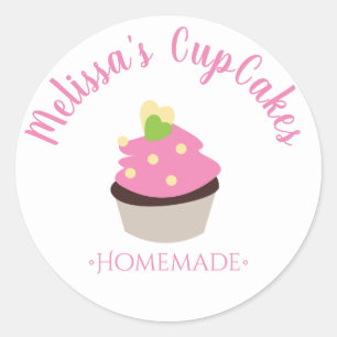 CupCake Logo Whisk Homemade Bakery Chalkboard Ronde Sticker