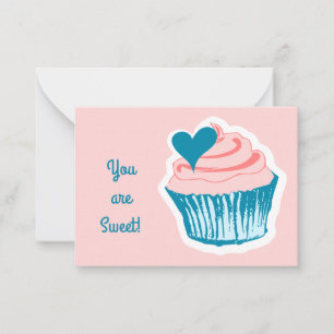 Cupcake Love aangepaste klaslokaal Valentijns Notitiekaartje