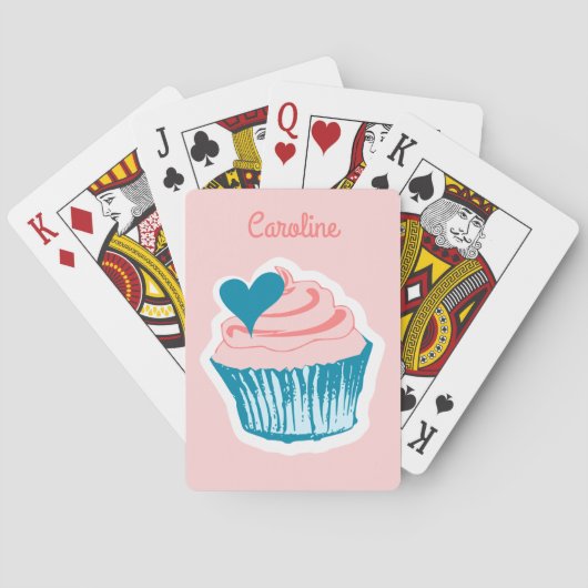 Cupcake Love douanenaam playcards Speelkaarten (Achterkant)