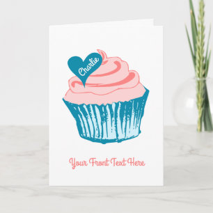 Cupcake Love kaart met eigen tekst