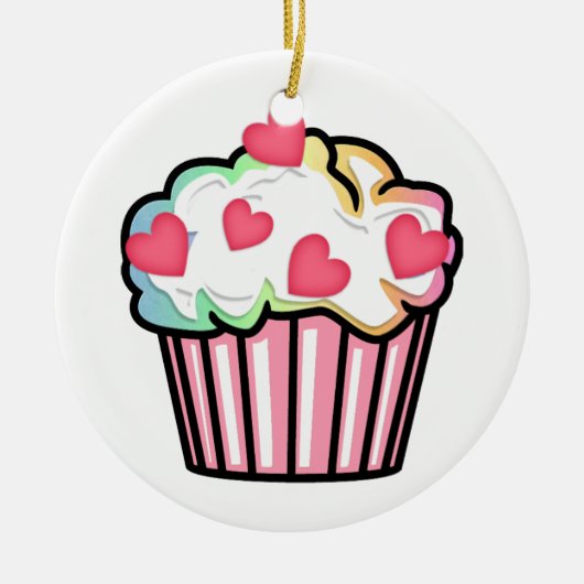 Cupcake Love Keramisch Ornament (Voorkant)