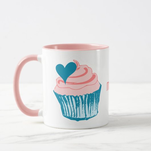 Cupcake Love nom personnalisé mugs (Gauche)