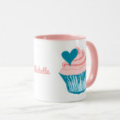Cupcake Love nom personnalisé mugs (Devant droit)