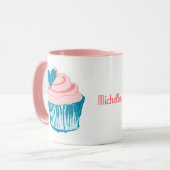 Cupcake Love nom personnalisé mugs (Devant gauche)