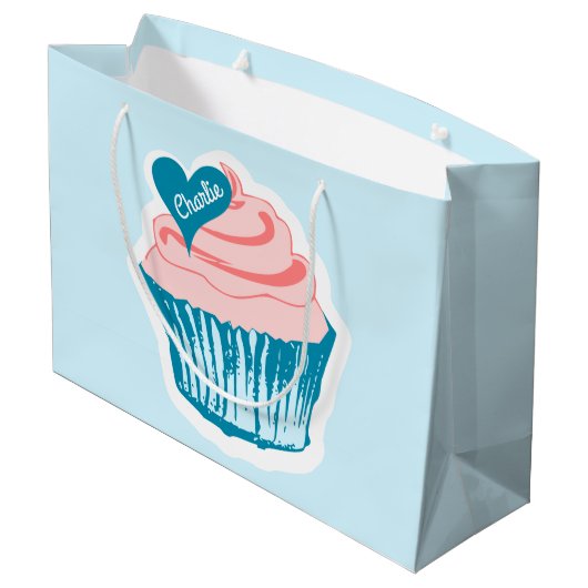 Cupcake Love personnalisé sac cadeau texte (Dos Angle)