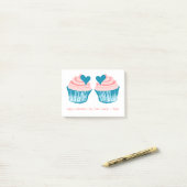 Cupcake Love texte personnalisé Post-It notes (Sur un bureau)