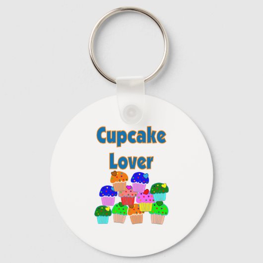 "Cupcake Lover" — Mond van heldere, kleurige cupca Sleutelhanger (Voorkant)