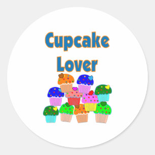 "Cupcake Lover"—Mound van schattige cupcakes Ronde Sticker