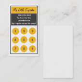 Cupcake Loyalty Visitekaartje Punch Card (Voorkant / Achterkant)