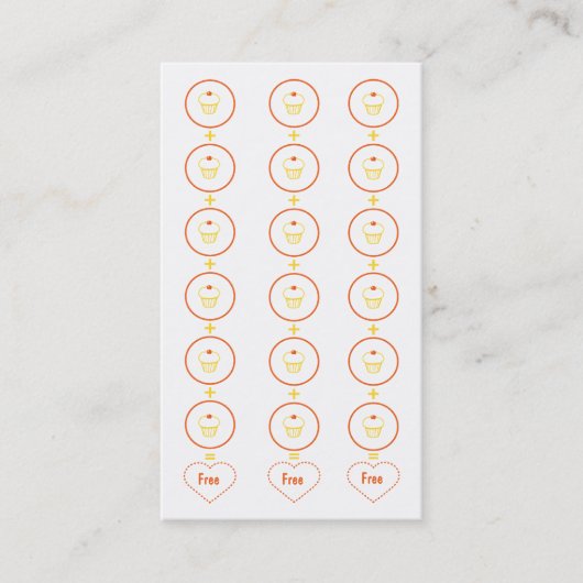 Cupcake Loyalty Visitekaartje Punch Card (Voorkant)