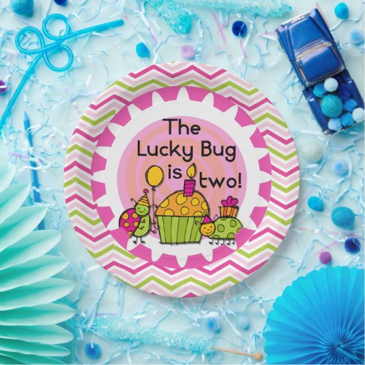 Cupcake Lucky Bug 2e verjaardag Bord (Feest)